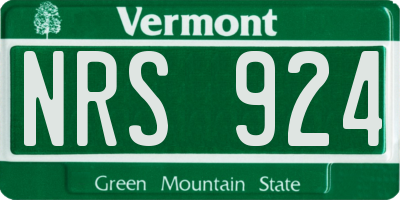 VT license plate NRS924
