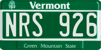 VT license plate NRS926