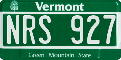 VT license plate NRS927