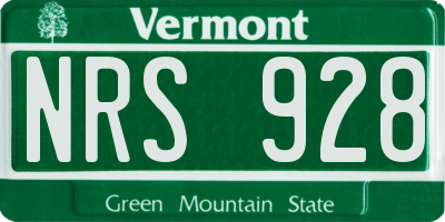 VT license plate NRS928