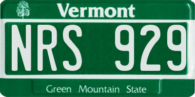 VT license plate NRS929