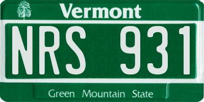 VT license plate NRS931