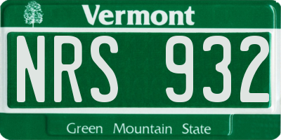 VT license plate NRS932