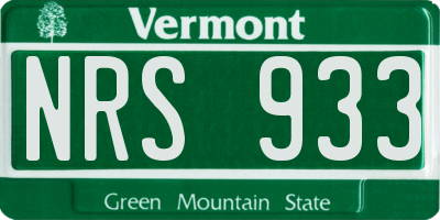 VT license plate NRS933
