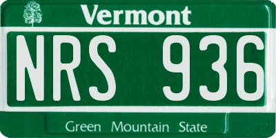 VT license plate NRS936