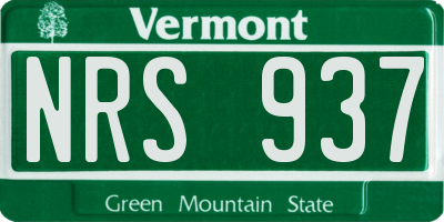 VT license plate NRS937