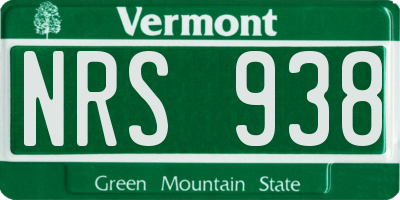 VT license plate NRS938