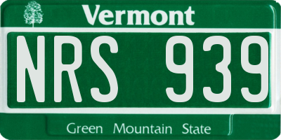 VT license plate NRS939