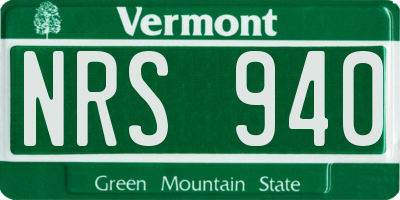VT license plate NRS940