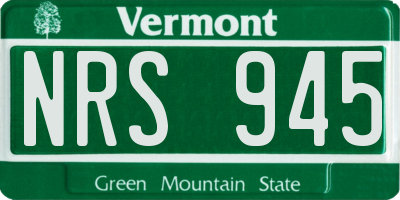 VT license plate NRS945