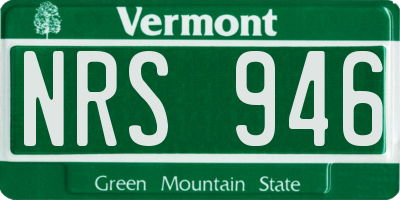 VT license plate NRS946