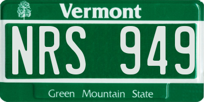 VT license plate NRS949
