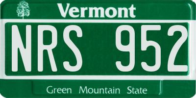 VT license plate NRS952