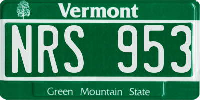 VT license plate NRS953