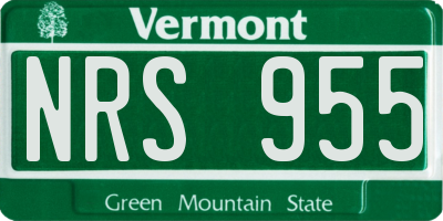 VT license plate NRS955