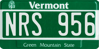 VT license plate NRS956