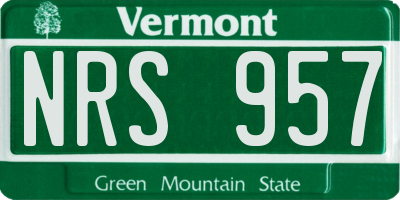 VT license plate NRS957