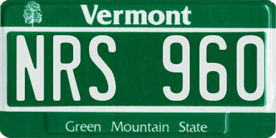VT license plate NRS960