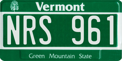 VT license plate NRS961