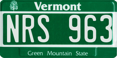 VT license plate NRS963