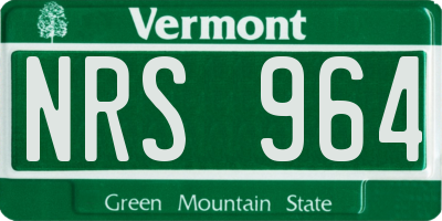 VT license plate NRS964