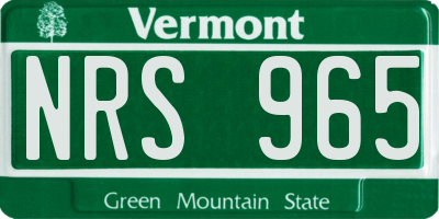VT license plate NRS965