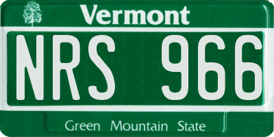 VT license plate NRS966