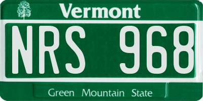 VT license plate NRS968