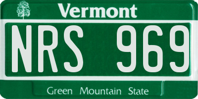 VT license plate NRS969