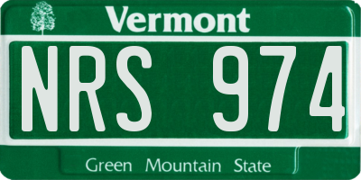 VT license plate NRS974