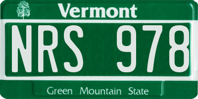 VT license plate NRS978