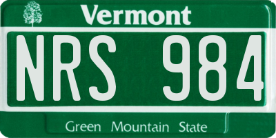VT license plate NRS984
