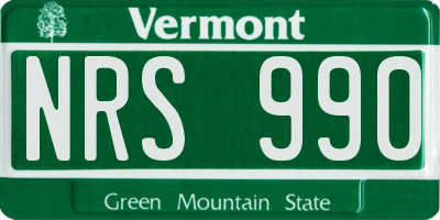 VT license plate NRS990