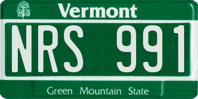 VT license plate NRS991