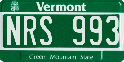VT license plate NRS993