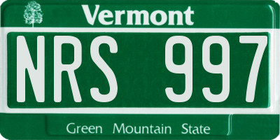 VT license plate NRS997