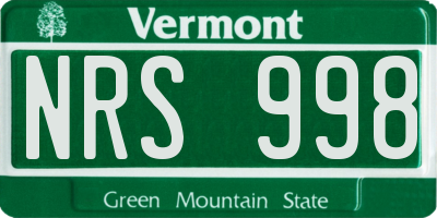 VT license plate NRS998