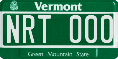 VT license plate NRT000