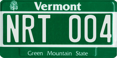 VT license plate NRT004