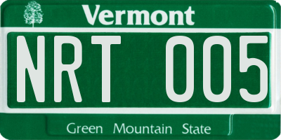 VT license plate NRT005