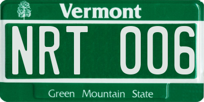 VT license plate NRT006