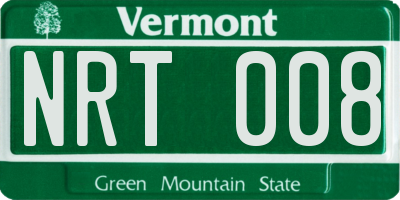VT license plate NRT008