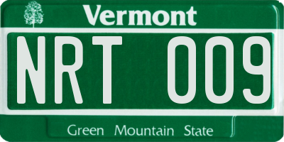 VT license plate NRT009