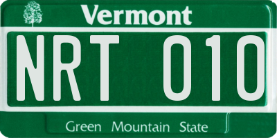 VT license plate NRT010
