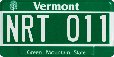VT license plate NRT011