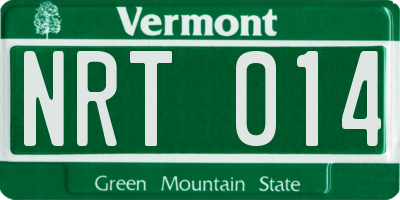 VT license plate NRT014