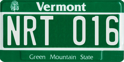 VT license plate NRT016