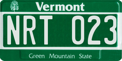VT license plate NRT023