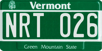 VT license plate NRT026