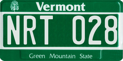 VT license plate NRT028